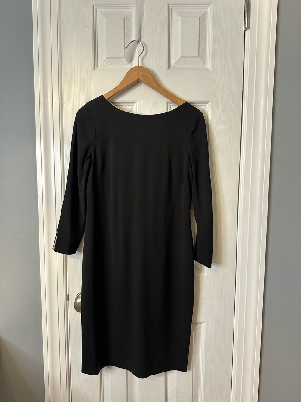 Banana Republic Black Midi Boatneck Sheath Dress